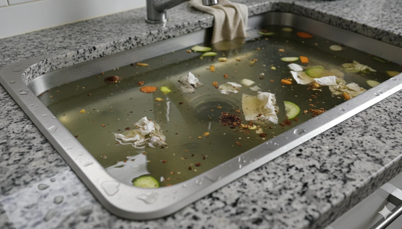 Évier nécessitant une intervention plomberie