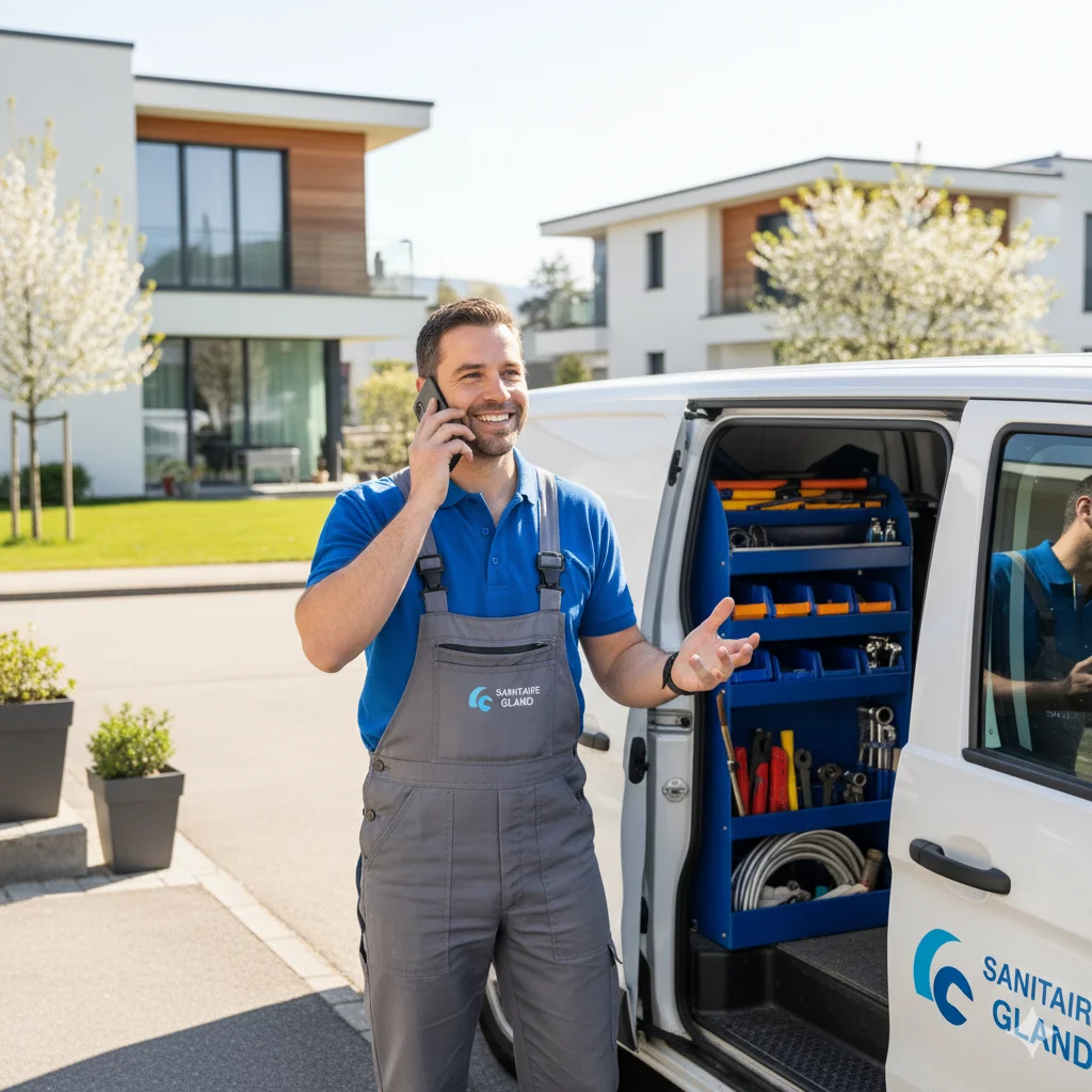Plombier intervenant sur une installation sanitaire