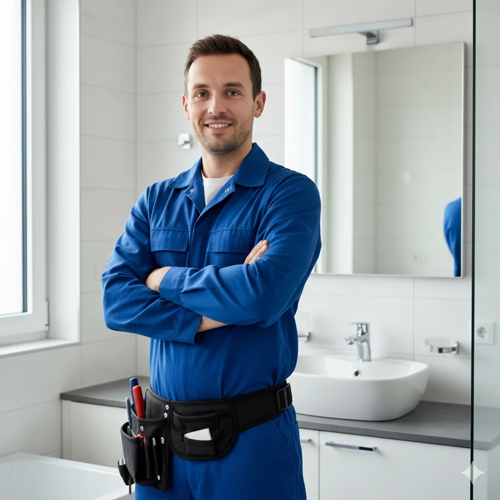 Technicien sanitaire en intervention