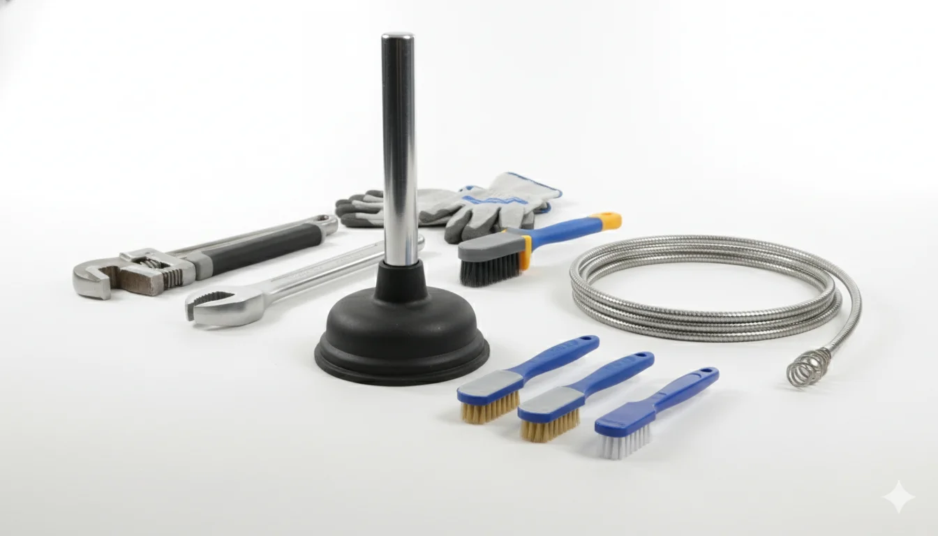 Équipement professionnel pour débouchage WC